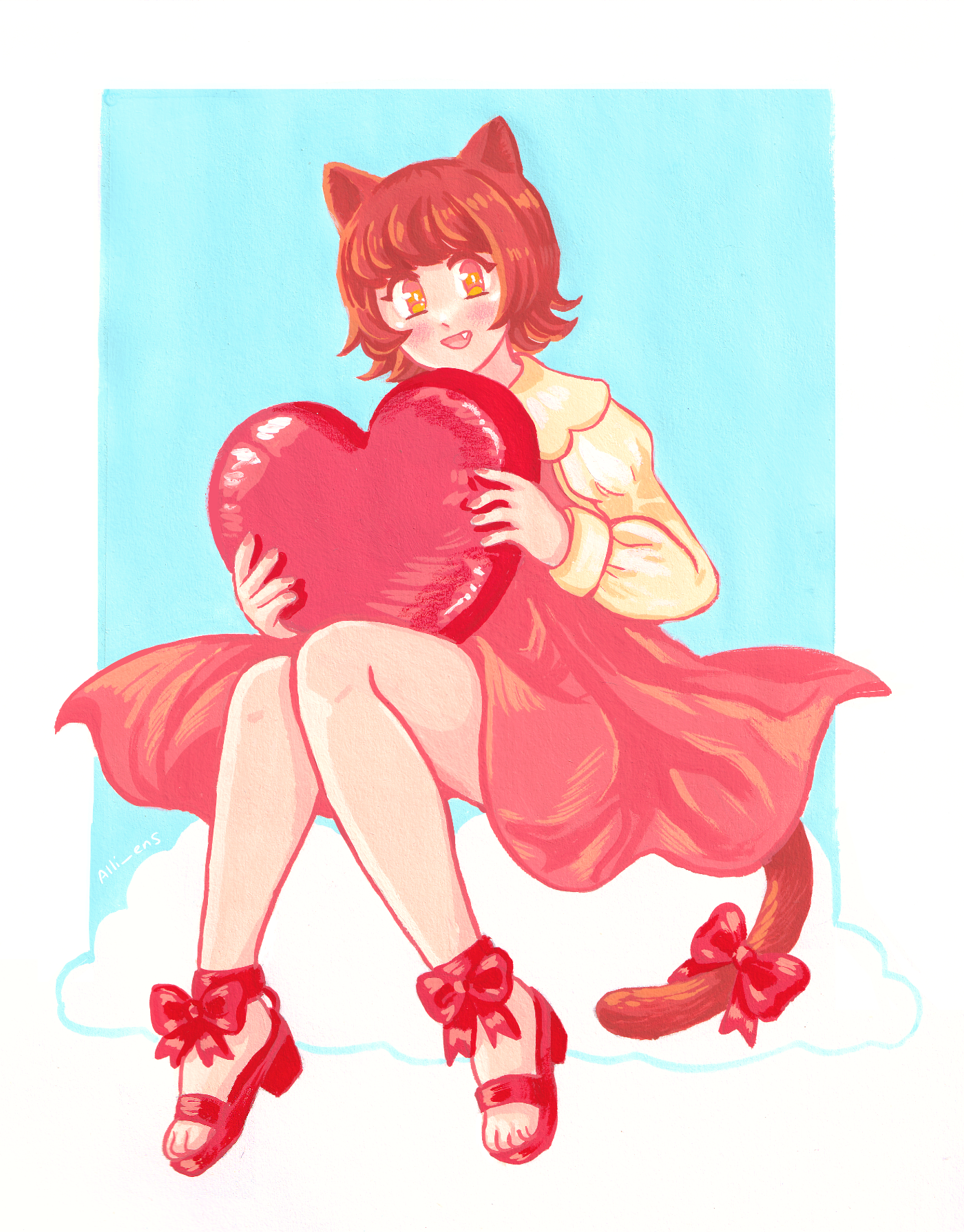 @lemmy7003 's OC Jade for valentines day (hes my bf lol my catgirl in-law) Acryla-goauche, A4