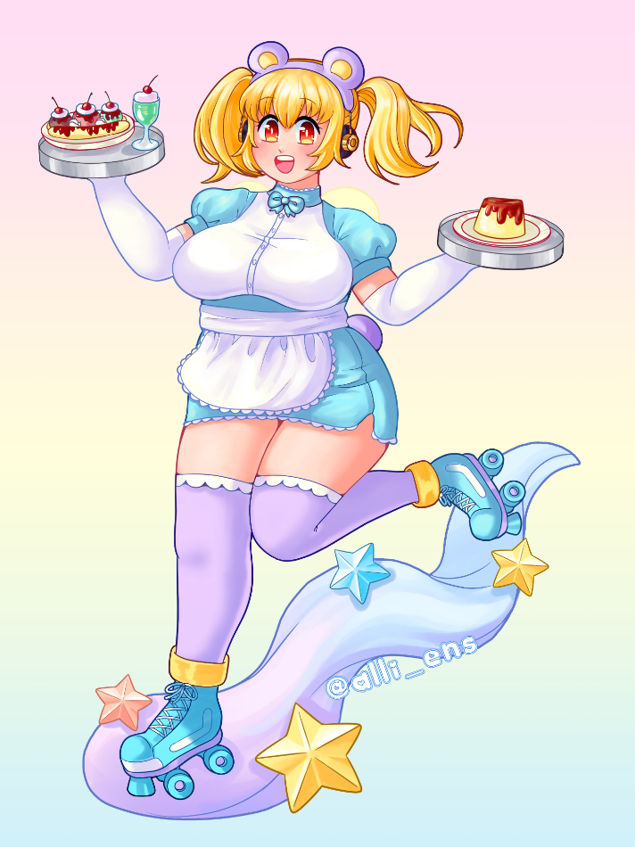 wanted a pochaco to match sonico's future waitress figure! all digial, CSP
